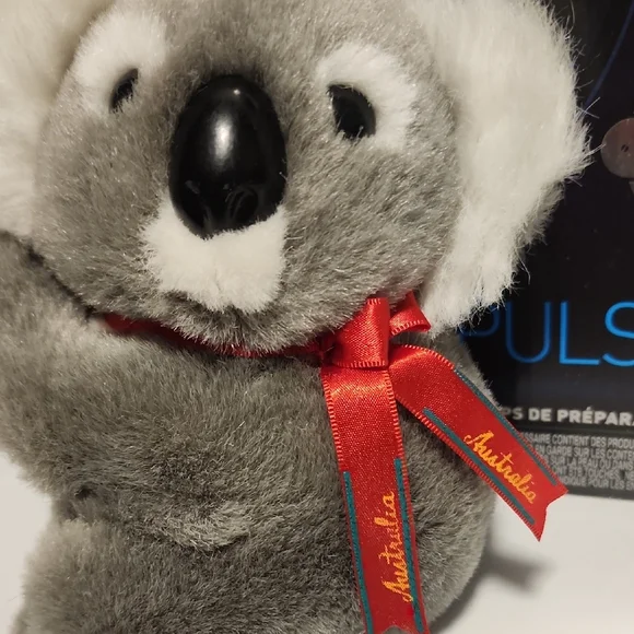 Gray Koala Plush with Red Ribbon - Picture 2 of 4